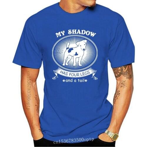 I Love My Puppy Tee Shirts Men Cotton Jack Russell Terrier Is My Shadow T-Shirt Short Sleeved Dog Owner Gift T Shirt