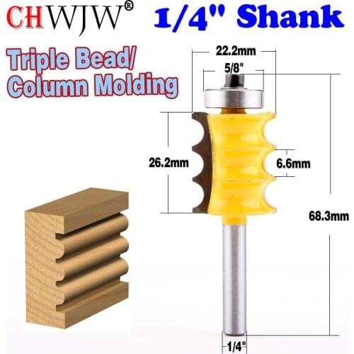 1PC 1/4" Shank High Quality Triple Bead/ Column Molding Router Bit -CHWJW 16159