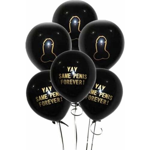 10 pcs Black Balloons for Funny adult birthday wedding Bridal Shower Bachelorette Hen Night Party team groom bride Decoration