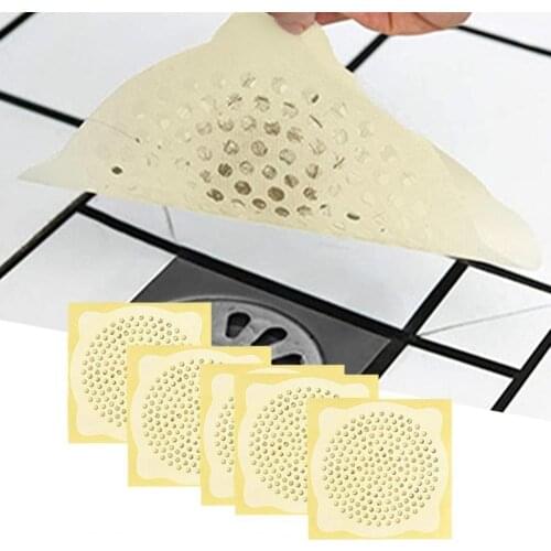 15Pcs Sink Strainers Hair Catcher Stopper Disposable Self-adhesive Non-woven Fabric Anti-slip Drain Protectors for Bathroom