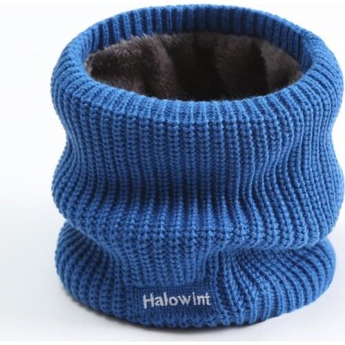 2020 Winter Scarf Women Knit Ring Neck Scarves Thick Fur Fleece Letter Embroidery Warm Outdoor Sport Men Collar Infinity Snood