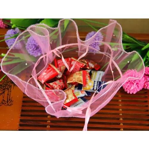 35cm 100pcs Multi Round Gift Bags For Jewelry/wedding/christmas/birthday Yarn Bag With Handles Diy Packaging Gifts Organza Bags