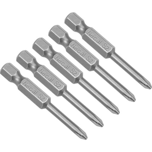 Uxcell 5Pcs 1/4-Inch Hex Shank 50mm Length Phillips 3.5PH1 Magnetic Screw Driver S2 Screwdriver Bits