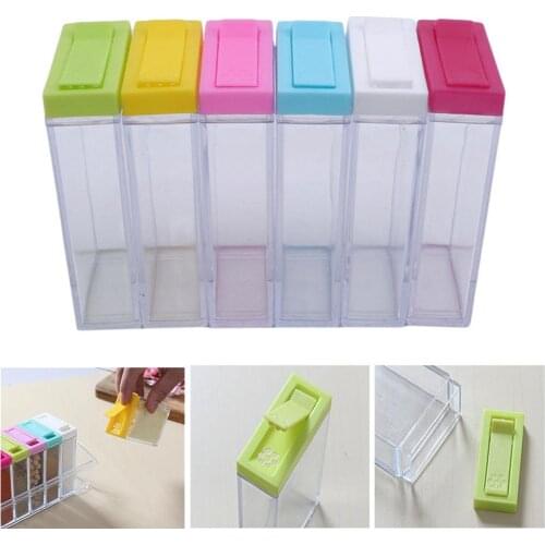 6Pcs/Set Seasoning Box Kitchen Transparent Spice Jar Salt Sugar Cumin Dustproof Clear Visible Spice Can Kitchen Storage Bottle
