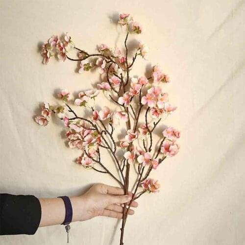 97CM Artificial Cherry Spring Plum Peach Flower Branch Silk Flower Tree Decoration CD Home Decoration