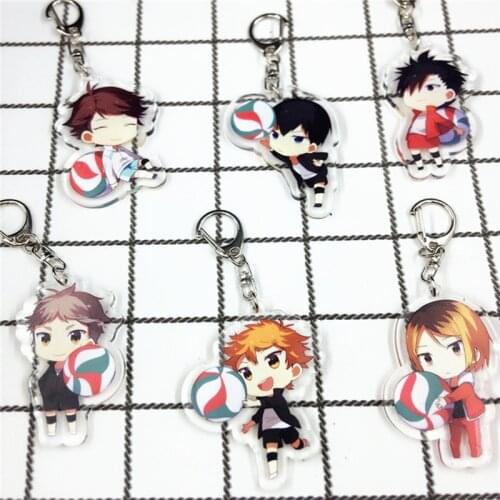 Haikyuu Anime Keychain Kageyama Hinata Kenma Kozume Anime Figure Keychain Decor Bag Pendant Collection Model Toys for Kids Gift