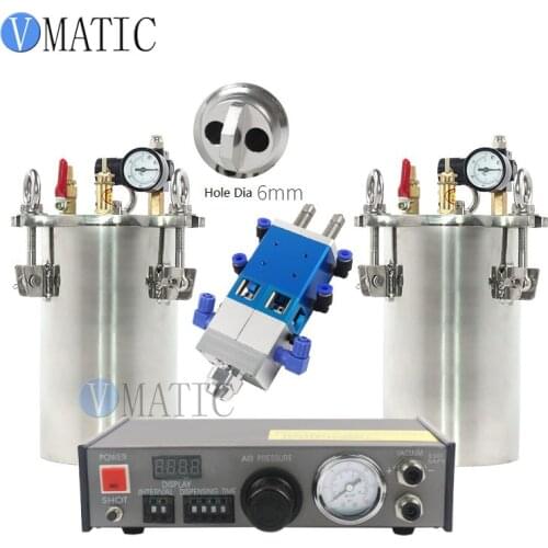 Free Shipping Fedex Express Automatic Glue Dispensing Machine + 2 Pcs 2L Pressure Tank + Dual Valve Big Flow
