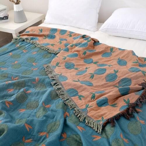 Nordic Pure Cotton Sofa Cover Dust-proof Cloth Blanket All Season Fashion Bedspread For Office Sofas Nap Tassel Towel Blankets