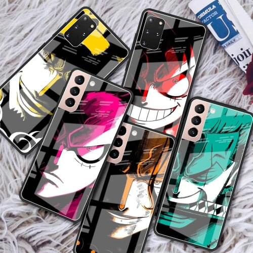 Anime Japan One Piece Tempered Glass Phone Case for Samsung Galaxy S21 S20 FE S10 Note 10 20 Ultra 5G 9 S9 Plus S10e Cover Coque
