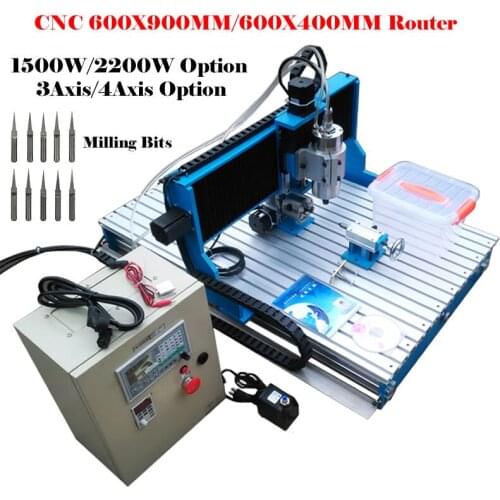 DSP Offline Control CNC 6040L Router 2200W 4 Axis Linear Guide Rail Engraving Milling Engraver for Woodworking Metal Cutter Kit