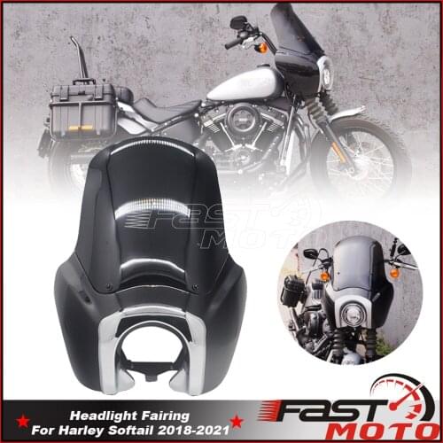 For Harley Street Bob Headlight Fairing Club Style Custom Front Fairing Mask Cowl Windshield For Softail FXBB 2018-2020 2021