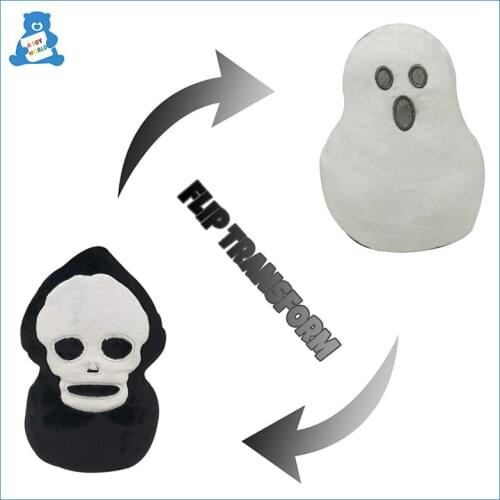 Halloween Double Sided Ghost Doll Reversible Plush Toy Flip Doll Double Face Expression Stuffed Doll Toy Children Kids Toys Gift