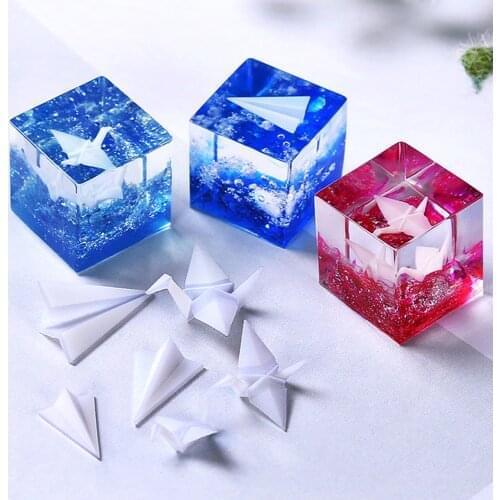 Resin Crystal Epoxy DIY Starry Sky Landscape Sky Ocean Filler 3D Mini Paper Crane Paper Airplane Model