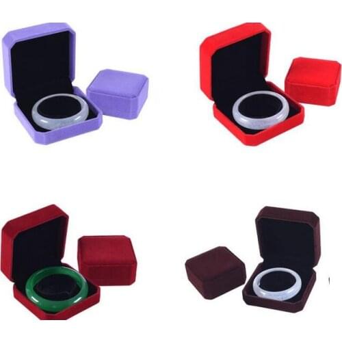 100pcs/lot Classic Velvet Bracelet Box 9x9x4cm Bangle Handchain Boxes Wedding Jewelry Packaging Storage Case Gift Boxes
