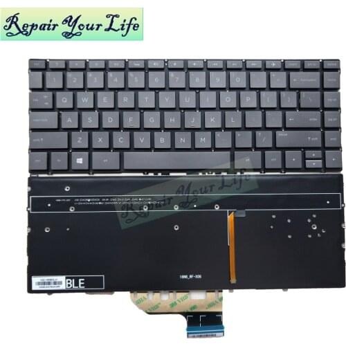 US laptop keyboard for HP x360 13-W 13-w021TU w027tu 13-W020CA English black with silver backlit 935429-001 backlight original