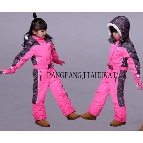 Childrens joint skiing clothes,warm and waterproof girls, 30 degrees below zero in winter outdoor clothing