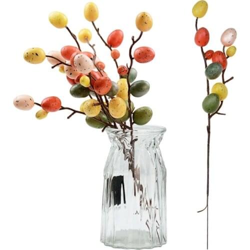 Creative Easter Egg Tree Decor Colorful Easter Foam Egg Branch Fake Plant For Home Ornaments Spring Party Supplies Easter Gifts