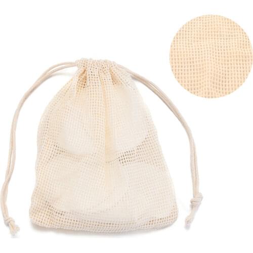 Washable Reusable Cleansing Cotton Make Up Remover Cleaning Pad Storage Mesh Bag