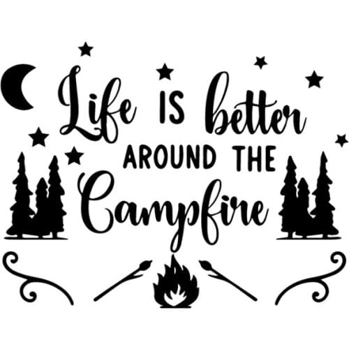 Cartoon Camplife Car Sticker For Car Decal Reflective Vinyl Adventure For Auto Body Decoration Removable