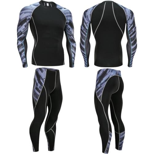Mens Thermal Underwear Set Winter New Hot Warm Base Layer Running Suit Compression Clothing Rashgard Male Sport Suit S-4XL