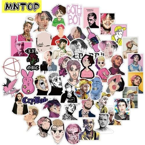 10/30/50Pcs/set Lil Peep Cartoon Rap Singer Stickers For Skateboards Laptop Luggage Toy Guitar Refrigerator Motorcycle Computer