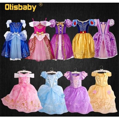 Halloween Fancy Girls Princess Costume Chirstmas Toddler Girl Rapuznel Sofia Snow White Dress Aurora Belle Dress Up Elsa Costume
