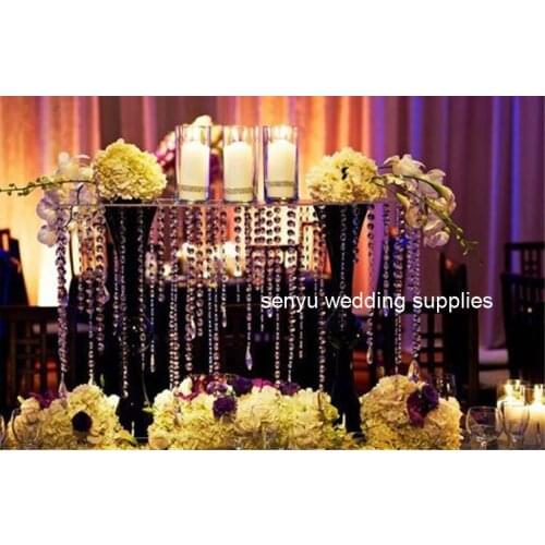 New Lead Road Candlestick Acrylic Crystal Candle Holder Stand Gold Silver Flower Vase Wedding Centerpiece For Sale senyu0660