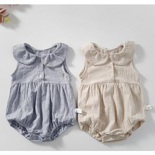 Baby Girls Clothes Baby Girls Bodysuit Summer Infant Baby Romper Ruffle lattice Bodysuit Sunsuit Newborn Baby Bodysuits