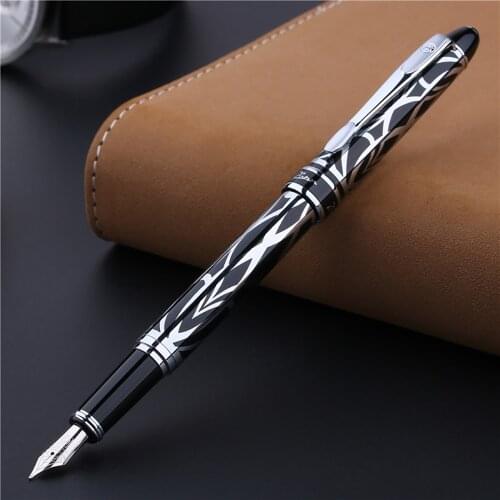 Picasso 901 Fountain Pen Amorous Feeling of Paris 18KGP Fine Nib Black & Silver Office Business School Writing Gift Pen