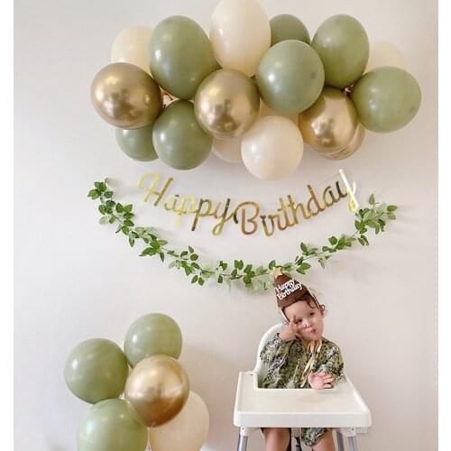 19 Bean Green Latex Balloon Garland Arch Kit Wedding Jungle Birthday Party Decoration Kids Birthday Party Helium Balloon Arch
