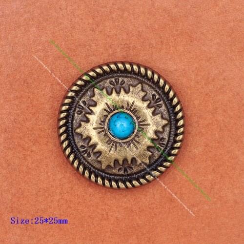 10PC Western cowboy belt concho saddle wallet slippers leathercraft accessories DIY metal CONCHO Sunflower cloth decor