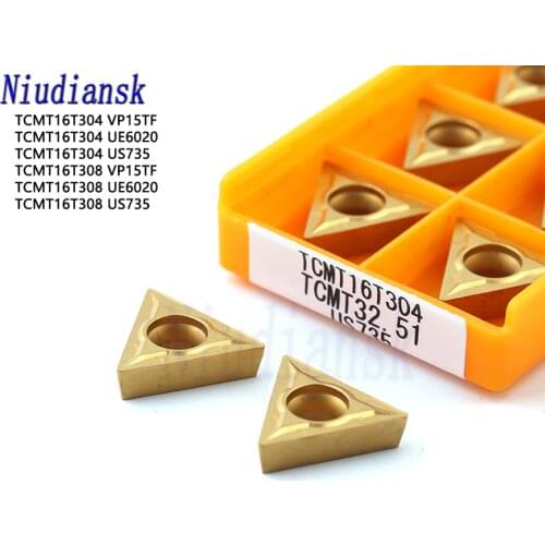 10Pcs CNC turning tool TCMT16T304 UE6020 VP15TF Carbide insert External turning tool Lathe TCMT16T308 Carbide Turning insert