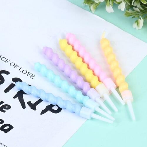 2-10pcs Candle Multi Color Long Pencil Candles Cupcake Ornament Safe Flame Birthday Cake Topper Wax Wedding Home Decor Party