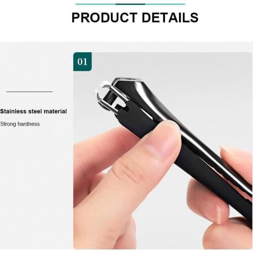 2 PCS/Set Anti-splash Nail Clippers Retractable Diagonal Silver Stainless Steel Nail Cutter Scissor Manicure Pedicure Tools