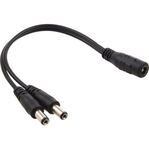 5.5x2.1mm 1 to 2 M/F DC Power Splitter Cable for Security CCTV Camera DC 1 Female to 2 Male Power Splitter Cable