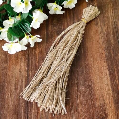 50pcs 1.5mm Natural Jute Twine Burlap Rope Home Decoration Retro DIY Hemp Rope Handmade Sewing Cord Party Gift Wrapping Supplies