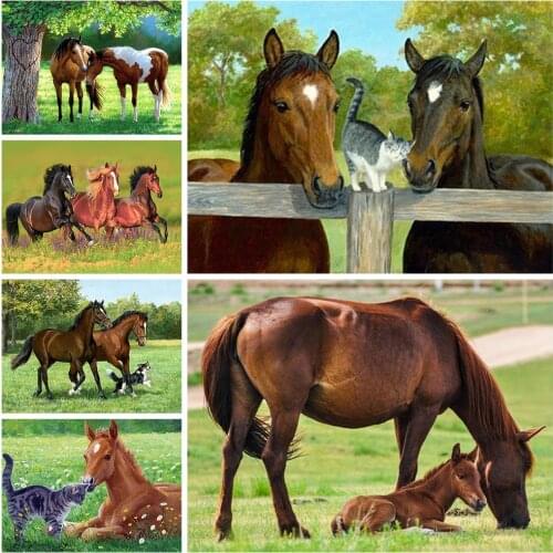 5D DIY Diamond Painting Elegant Horse Full Square Diamond Embroidery Mosaic Rhinestone Picture Home Decoration Holiday Gift
