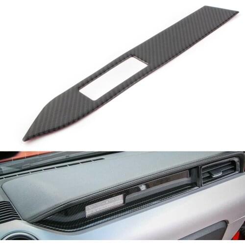 Auto Styling Copilot Dashboard Cover Trim For Ford Mustang 2015 2016 2017 2018 2019 Decor Panel Carbon Fiber Look ABS Plastic