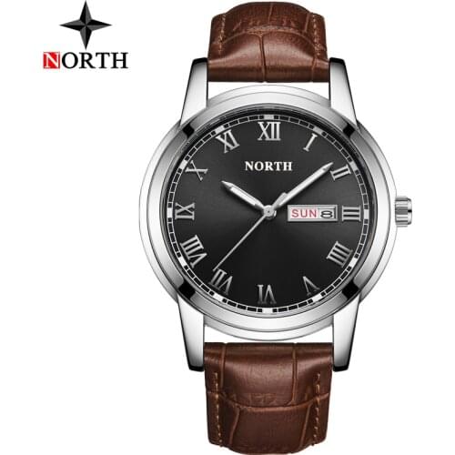 Luxury Brand Men Watches NORTH Fashion Business Watches Men Sport Casual Leather Stap Watch Waterproof Quartz Wristwatches Male