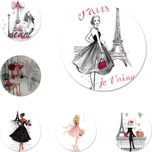 Eiffel City Baby Girl Badge Brooch Pin Accessories For Clothes Backpack Decoration gift