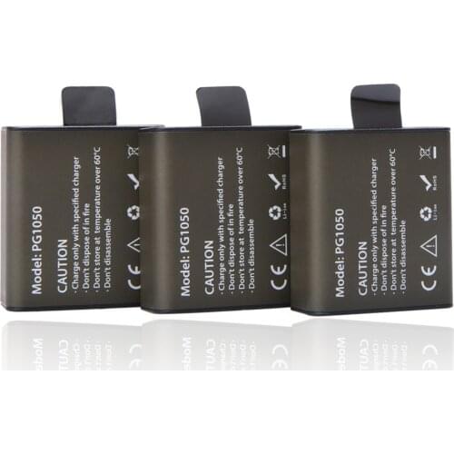 Hot sale 3Pc Accessories Batteries PG1050 1050mah EKEN Battery For SJCAM SJ4000 SJ5000 sj8000 sj9000 H9 Go Pro Hero Sport Camera
