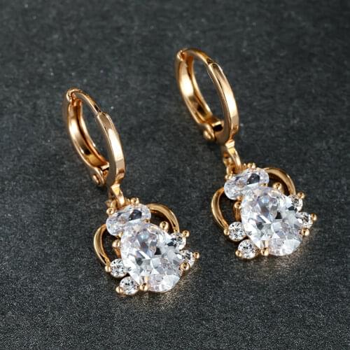 Luxury Fashion Gold Dangle Earrings for Women Animal Tortoise White Zircon Hoop Drop Earrings Female Birthday Ear Jewelry Charm