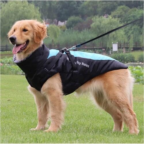 Large Pet Dog Jacket With Harness Winter Warm Dog Clothes For Labrador Waterproof Big Dog Coat Chihuahua French Bulldog Outfits