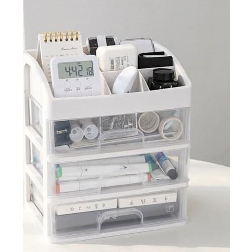Makeup Organiser with Drawers Clear Cosmetic Display Table Storage Box Case Lipsticks Brushes Holder