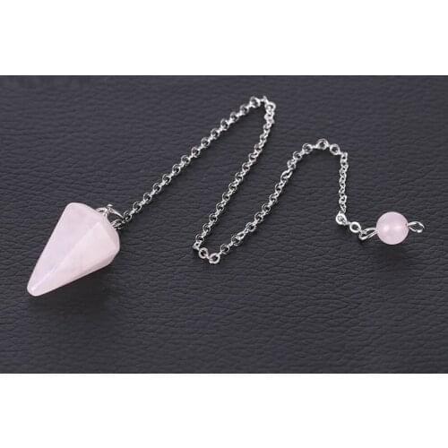 Small Size Reiki Healing Pendulums Natural Stones Pendant Amulet Crystal Meditation Hexagonal Pendulum for Men Women