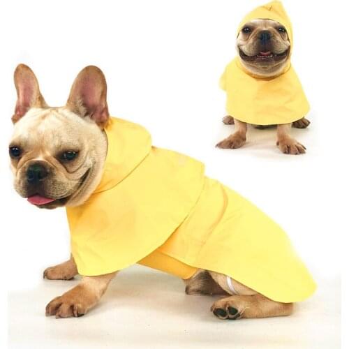 GLORIOUS KEK Pet Dog Raincoat Waterproof Dog Clothes for Small Medium Dogs French Bulldog Rain Jacket Outdoor Puppy Pet Poncho