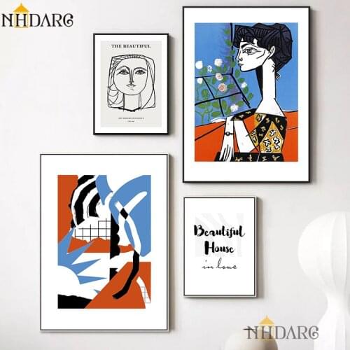 NHDARC Canvas Printings ARC00833 Simple Color Abstract Picasso Style Wall Pictures Paintings Posters Living Room Home Decor