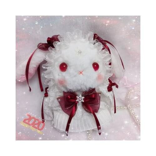 Origional Lolita Handmade Rabbit Bear Bag Hanging Ear Rabbit Bag Cute Plush Messenger Bag