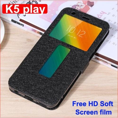 Open window Flip Case for Lenovo K5 Play 5.7" Luxury Leather Protective Case for Lenovo K5play L38011 Phone Cover capa Fundas