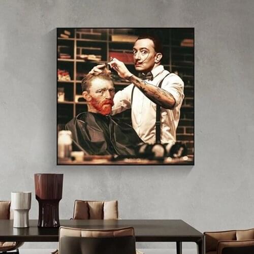 Funny Character Portrait Art Van Gogh Haircut Posters and Prints Canvas Paintings Wall Art Pictures for Living Room Decor